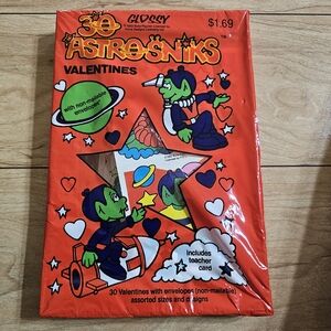Valentines Day Cards Vintage 1983 Astrosniks Alien Kids Classroom By Gibson NOS